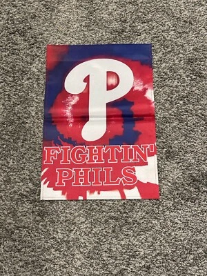 MLB Philadelphia Phillies Tie-Dyed Garden Flag 2 Sided Premium Yard Flag. - Image 1 of 2