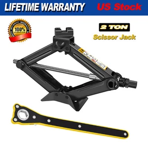 New Scissor Jack 2 Ton Mini Jacking Point With Crank Speed Wrench Emergency Tool - Picture 1 of 17
