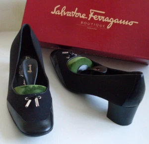Ferragamo Designer Italy Loafer Heels Pump Court Shoes Size 7 B UK 4.5 EU 37.5 - Picture 1 of 12