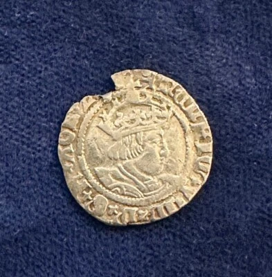 ENGLAND KING HENRY VIII  1526-1532  2 PENCE / HALF-GROAT SILVER COIN, VF+ - Image 1 of 2
