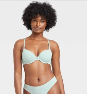 Women's 34DD Everyday Lightly Lined Demi Light Green T-Shirt Bra - Auden NWT - Picture 1 of 3