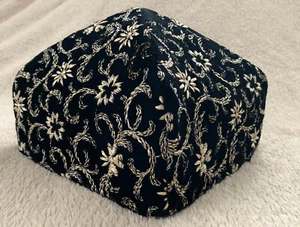 Bukhari Jews Vtg. Handsewn Square-type “Silver” Kippah Yarmulke Made in USSR - Picture 1 of 5
