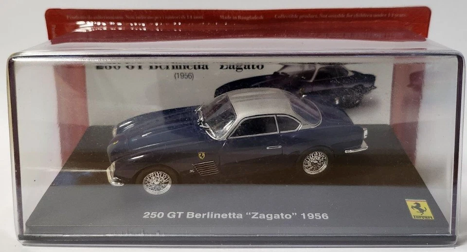 Ferrari 250 GT Berlinetta "Zagato" 1956 Blue/Silver 1/43 Model Car. W/Display ca - Image 1 of 1