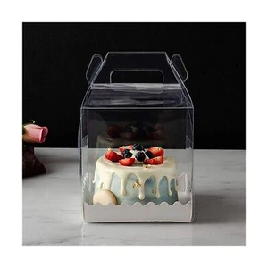 10Pcs Clear Cake Boxes Carrier Packaging for 3/4 Inch Cake Transparent Gift B... - Picture 1 of 6