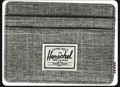 Herschel mens Charlie Rfid Card Case Wallet Raven Crosshatch One Size US - Image 1 of 4