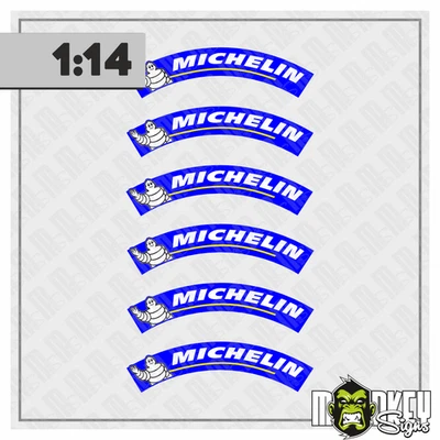 Michelin B Reifenaufkleber 1:14 6er Set passend für Tamiya RC LKW Truck Modelle - Bild 1 von 2