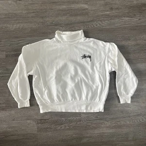 Stussy Weller Rollkragen Sweatshirt Damen klein bestickt Skater Grunge Y2K - Bild 1 von 10