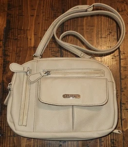 MultiSac Womens Triple Compartment Crossbody Bag Beige  - Picture 1 of 7