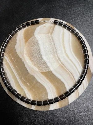 "Collar de plata negra de sándalo y hematita de 20,5"" plata de ley .925" Foto 1 de 4