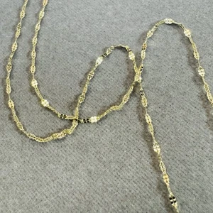 "Collar de cadena de eslabones de lujo brillante de oro amarillo sólido de 10 quilates de 18""" - Imagen 1 de 4