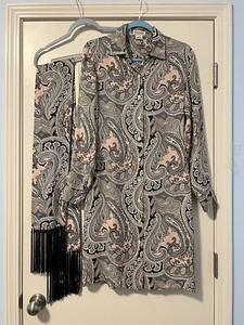 Michael Michael Kors Women’s 100% Silk Button Down Shirt Belted Dress Size 8 - Picture 1 of 9