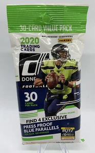 2020 Panini Donruss NFL Football 30 Card Value Fat Pack Blue Parallels Brand New - Picture 1 of 2