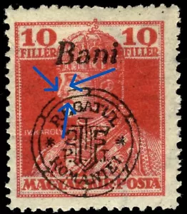 Romania Hungary 1919 ORADEA Charles 10B error IInd. Ed. PLATE FLAW: CVI-Szalay - Picture 1 of 6