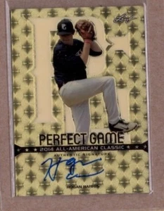 2014 Leaf Metal Draft Gold Prismatic automático Hogan Harris radiocontrol real #1/1 A's 3erd - Imagen 1 de 1