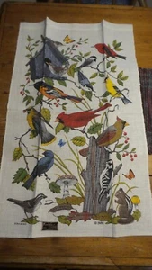 Vintage Leinen KÜCHENTUCH, Vögel, Kay Dee, Batchelder - Bild 1 von 1