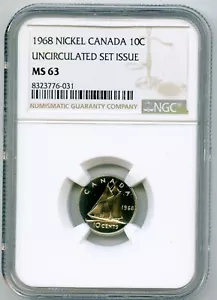 1968 Canada 10c Uncirculated Set Issue Ms63 NGC ๐จ๐ฆ๐ฏโจ - Picture 1 of 2