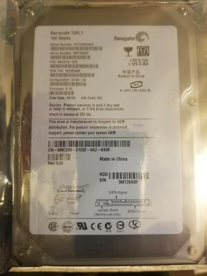 Seagate ST3160023AS 160GB PN 9W2814-633 FW 8.12 SATA 3.5" HD DC 06142 WU - Image 1 of 2