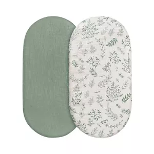 Muslin Bassinet Sheets 2 Pack for Baby Boy and Girl, Breathable Elastic Cozy ... - Picture 1 of 8