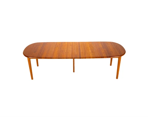 1970s Mid Century Modern Danish Teak Extension Dining Table with Two Leaves MCM Cover