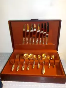 Antique Queen Bess Flatware 36 Pcs. 1946 Silverplate Oneida Tudor & McGraw Box - Picture 1 of 13