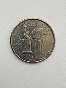 2001- p New York Quarter ( Rare ) aunc , as pic - Picture 1 of 4