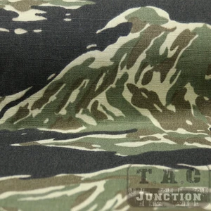 59"W Tiger Stripe Camouflage Water Repellent Resistant Ripstop Fabric - Picture 1 of 5