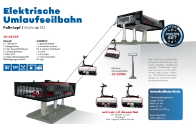 JÄGERNDORFER JC 84484 D LINE Umlaufseilbahn Seilbahn Profiset ISCHGL PALINKOPF schwarz rot