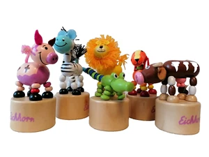 EICHHORN Wackelfigur Drückfigur Holz Krokodil Löwe Kuh Schwein Hund Zebra ab 3 J - Bild 1 von 7