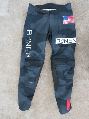 RENEN Black Camo Camoflauge Youth Boy biker ATV Motocross Moto Pete Fox Pants 28 - Imagem 1 de 4