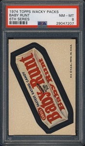 1974 Topps Wacky Packages Baby Runt PSA 8