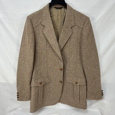 CHAQUETA DEPORTIVA VINTAGE AÑOS 70 NOS RUBY BY JAYMAR MARRÓN TWEED TALLA 42L EE. UU. SIN FORRO Foto 1 de 4