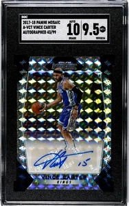 Vince Carter 2017-18 Prizm Mosaic Silver Auto A-VCT Raptors Kings /99 SGC 9.5 - Picture 1 of 2