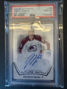 2021-22 SP Authentic Future Watch Auto Justin Barron /999 (PSA 10 - Picture 1 of 2