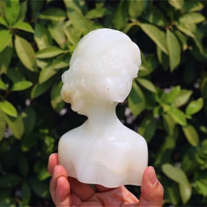 5.4" Tallado a Mano Natural Jade Afgano Enmascarado Mujer Reiki Cristal Calavera Decoración Regalo - Imagen 1 de 12