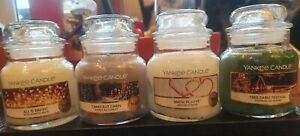 Set of 4 small jar Christmas Yankee Candles - new