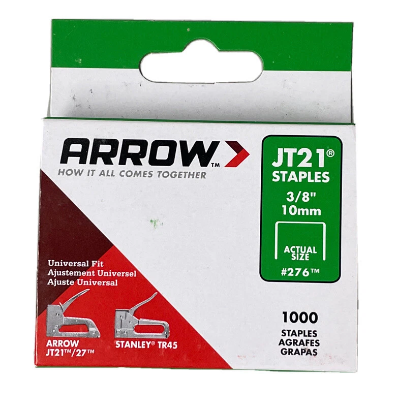 Arrow JT21 T27 Staples 10mm (3/8in) (Box 5000) ARRJT2138