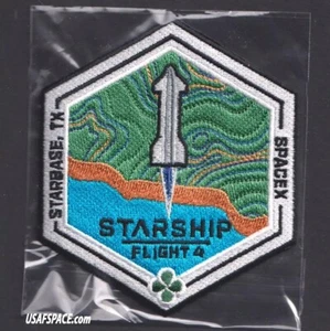 Authentischer SPACEX STERNSCHIFF TESTFLUG-4 SUPER SCHWERE STARBASE, TX Mission AUFNÄHER - Bild 1 von 7