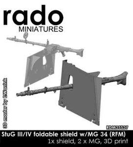 Rado Miniatures, RDM35S27, StuG III/IV escudo plegable con MG34 para kit RMF, 1:35 - Imagen 1 de 2
