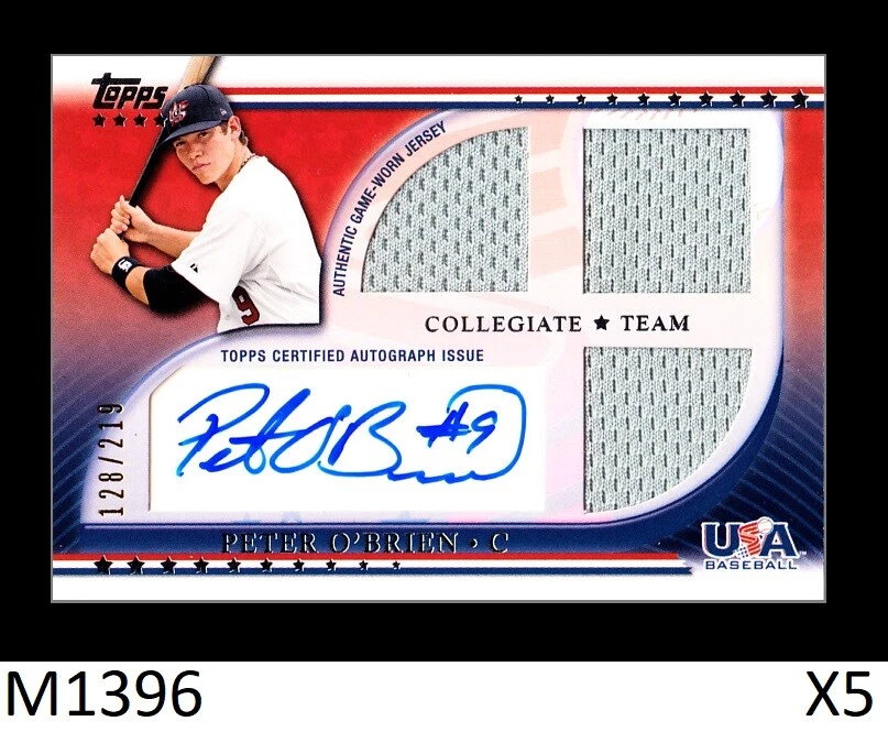 1-2010 TOPPS USA BASEBALL TRIPLE JERSEY AUTO PETER O'BRIEN MARLINS /219 QTY - Image 1 of 1