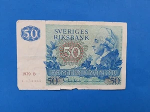 1 x 50 Kronor Schweden / Geldschein Banknote von 1979 *** - Bild 1 von 6