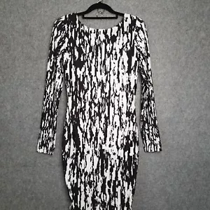 Kookai Womens Bodycon Dress Size 1 White Black Print Low Back Sexy NEW RRP $140 - Picture 1 of 15