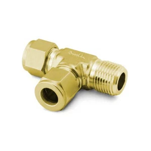 3/8" Tube x 3/8" Tube x 1/4" MNPT Branch Tee Fitting Brass Swagelok B-600-3TMT - Picture 1 of 1
