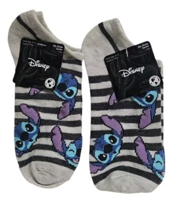 Paquete de 2 calcetines grises grises para mujer Disney Lilo And Stitch talla 4-10 No Show’s Foto 1 de 2