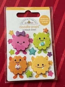 HALLOWEEN MONSTERS & STARS -  SOO CUTE DOODLE-POPS 3D STICKERS - Picture 1 of 1