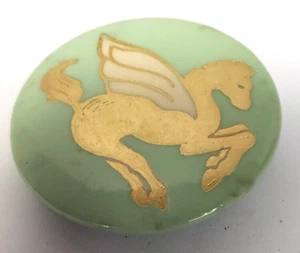 Vintage Pegasus türkis gold und weiß Pinback Button - Bild 1 von 7