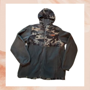 Dark Gray Camo Fleece Full Zip Jacket Hoodie Boys Size Medium 10-12 - Picture 1 of 3