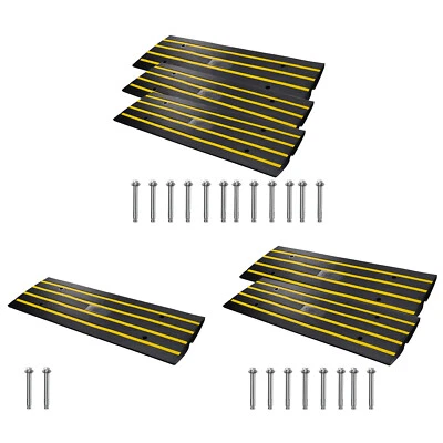 VEVOR Curb Ramp Rubber Driveway Ramp 3 / 2 / 1 Pack 2.6" Rise 15T Threshold Ramp - image 1 of 2