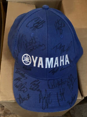 Chapéu Yamaha Team Fishing azul algodão com alça 20 assinaturas - Imagem 1 de 3