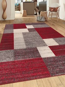 Modern Boxes Design Non-Slip Non-Skid Area Rug 5 X 7 5' 3" X 7' 3" Red - Picture 1 of 5