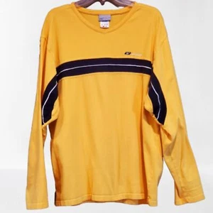 Vintage 1990er Reebok lässiger Langarm goldrute gelb Pullover Oberteil Large - Bild 1 von 8